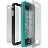 Cygnett Snaps Duo Silicon Ring for iPhone 4 (Turquoise & Black)