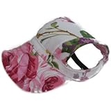 Evergreens Canvas Fabric Pet Dogs Baseball Cap (Flower Print)