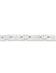 Sterling Silver 6mm Square Byzantine Chain Bracelet