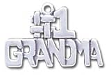 Solid Sterling Silver '#1 Grandma' Charm