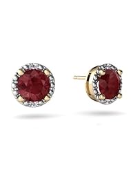 Genuine Ruby 14kt Yellow Gold Earrings