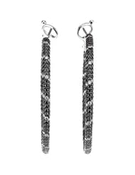 Clevereves 14K White Gold Pair 2 3 4 Ct Tw 14Kw W Black Rhodium Black And White Gold Diamond Earrings