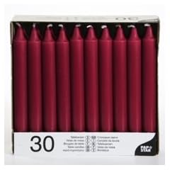 Tafelkerzen � 2,15 cm 19,6 cm bordeaux Gastronomiebedarf Menge: 30