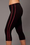 Womens Sport Capri by Fitness Wear in Black with your choice of trim color