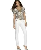 Baby Phat - Baby Phat Cinched Animal-Print Top & Side-Zip Skinny White Jeans