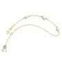 14k two toned gold heart anklet, 10 inch