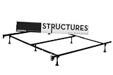 Structures by Malouf Heavy Duty 6-Leg Linen Spa Adjustable Metal Bed Frame, Universal