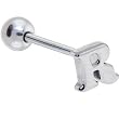 R Initial Steel Barbell Tongue Ring