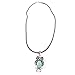 Vintage Feel Silver Tone Turquoise Stone OWL Pendant Necklace by JuliesJ