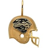 Mens Womens 14k Yellow Solid Gold NFL Logo Jacksonville Jaguars Helmet Pendant Rope Chain Necklace with Black Enamel Jaguar 24 Inches