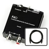 FiiO D3 Digital to Analog Audio Converter With Micca 6ft Optical Toslink Cable - 192kHz/24bit Optical and Coaxial DAC
