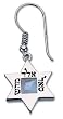 Pair of Magen David Earrings With Precious Moonstone