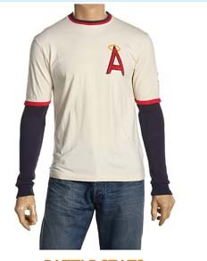 RED JACKET CALIFORNIA ANGELS VINTAGE STYLE LONG SLEEVE SHIRT, Size MEDIUM