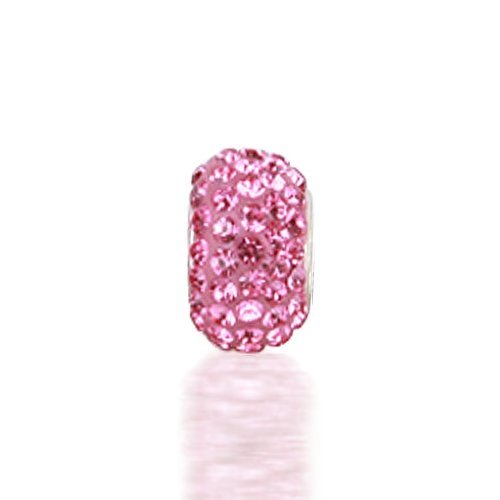 Bling Jewelry 925 Sterling Silver Pink Swarovski Crystal Bead Pandora Chamilia Beads Compatible
