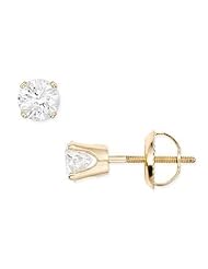 3/4 Carat Diamond Stud 14K Yellow Gold Earrings