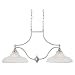 Royce Lighting RPB70ES/2-12 Prescott 2-Light Pendant with White Alabaster Glass, Brushed Steel