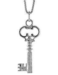 Sterling Silver Key Pendant, 1 1/16 inch Tall