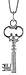 Sterling Silver 1 1/16 in. (28mm) Tall Key Pendant