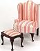 Dollhouse Miniature Pink Madison Wing Chair and Ottoman