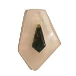 Moss Agate Pin 03 Rose Quartz Pink Green Crystal Healing Brooch 1.9