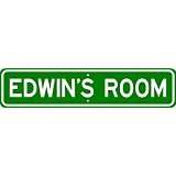 EDWIN ROOM SIGN Personalized Gift Boy or Girl Aluminum