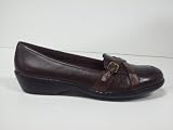 Clarks Glenna Dark Brown Leather Loafer Shoe