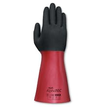 Ansell AlphaTec 58-535 Nitrile Glove, Acrylic Knit Liner, Chemical Resistant, 14" Length, 13 mils Thick