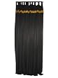 2 Indian Midnight Black Silk Sari Drapes Curtains 108" Panels Free Shipp