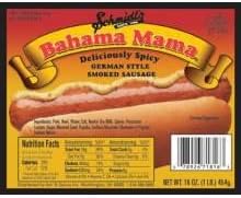 Hot N Spicey 4:1 Gourmet To Go Bahama Mama Smoked Sausage, 10 Pound -- 6 per case.