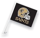 NFL New Orleans Saints 11x14 Car Flags with Bracket ( Set of Two )