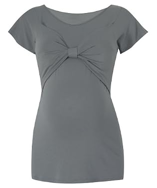 Maternity Twist Front Nursing Top - Khaki