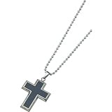 Titanium Carbon Fiber Cross Mens Necklace 22 New