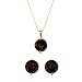 Jewelry : 10k Yellow Gold Smoky Quartz Earrings and Pendant Set