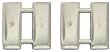 Polished Silver Military Captain Pin-On Insignia Pair