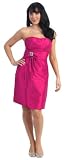 Strapless Bow Formal Bridesmaid Short Prom Dress #735 (16, Fuchsia) Strapless Bow Formal Bridesmaid Short Prom Dress #735 (16, Fuchsia)