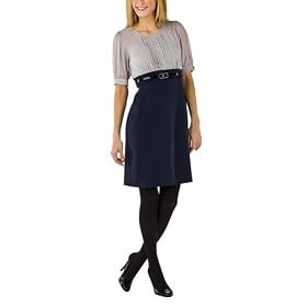Mossimo® Black Women's Ruffle Front 2Fer Dress - Grey/Navy