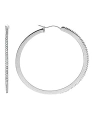 Sterling Silver Diamond Hoop Earrings 1/2ctw