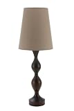 lazy susan wood:Lazy Susan Dark Brown Swirvy Lamp with Khaki Shade
