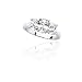 14k White or Yellow Gold Oval Diamond 3-Stone Ring (I-J Color, I1 Clarity)