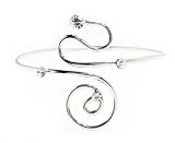 Crystal Twirls Silver Tone Upper Arm Bracelet Armlet