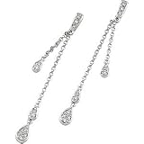 14K White Gold Diamond Earring