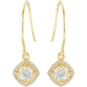 Genuine IceCarats Designer Jewelry Gift 14K Yellow Gold 3/4Ctw Diamond Earrings. Pair 3/4 Ct Tw Diamond Earrings 3/4Ctw Diamond Earrings In 14K Yellow Gold