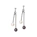 Sterling Silver Black and White Fresh Water Pearl Dangle Earrings