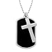 Stainless Steel Dog Tag and Cross Pendant, 22
