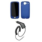 Premium Blue Soft Silicone Gel Skin Cover Case + Rapid Car Charger for HTC Google Nexus One [Accessory Export Packaging]