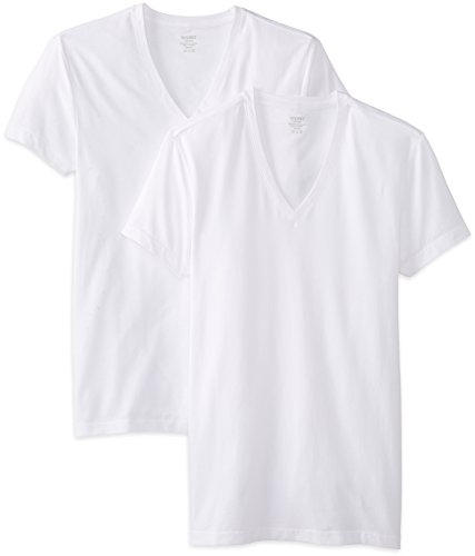 2(x)ist Men's 2-Pack Stretch Core V-Neck Shirt, White, Medium
