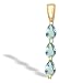 14K Yellow Gold Genuine Pear Aquamarine 3-Stone Pendant