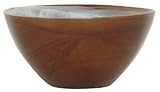 Colorful Recycled Art Glass Medium Brown Salad Bowl 48oz Set / 2