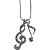 ト音記号 8分音符 ラインストーン ネックレス NECKLACE CLEF SINGLE NOTE LG RHINESTONES