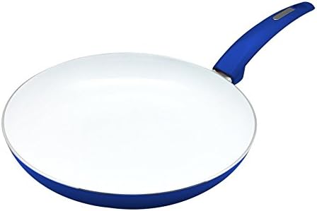 Pressed Aluminum Frying Pan by Ricovero Cookware- Double Nonstick Ceramic Coating Pan - Healthy Cooking - Ergonomic Handle - Uniform Heat Distribution - Non Toxic Lead Free - Dishwasher Safe